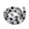 Natural Black Rutilated Quartz Beads Strands G-R446-6mm-26-2