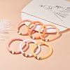 6Pcs 6 Color Handmade Polymer Clay Heishi Surfer Stretch Bracelets Set BJEW-JB07750-2