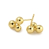 Rack Plating Round Brass Stud Earrings EJEW-C116-01G-2