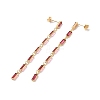 Cubic Zirconia Rectangle Dangle Stud Earrings EJEW-P206-03G-03-2