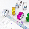 Gorgecraft 2 Roll 2 Style Laser Shining Plastic Scrapbook Decorative Adhesive Tapes DIY-GF0005-22-5