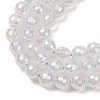 Electroplated Natural Agate Beads Strands G-B191-A07-6mm-01-3