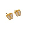 304 Stainless Steel Exaggerated Footprint Stud Earrings BU6703-2-2