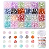 850Pcs Crackle Glass Beads Strands GLAA-FS0002-08-1