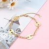 Brass Rolo Chain & Coffee Bean Chain Anklets AJEW-AN00412-5