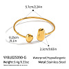 304 Stainless Steel Teardrop Cuff Bangles for women LP8428-1-2
