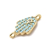 Religion Brass Micro Pave Cubic Zirconia Connector Charms KK-H529-01B-G-2