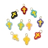 20Pcs 10 Colors Handmade Lampwork Pendants PALLOY-CJ00166-8
