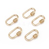 Brass Micro Pave Clear Cubic Zirconia Screw Carabiner Lock Charms X-ZIRC-T010-10G-1