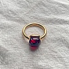 Square 304 Stainless Steel with Glass Finger Rings FS-WG8AAFA-02-1