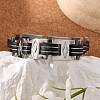 Great Valentines Day Gifts for Boyfriend 304 Stainless Steel Silicone Bracelets BJEW-I129-B-16