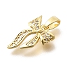 Brass Clear Cubic Zirconia Pendants KK-B187-05G-2