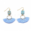 Nylon Tassels Dangle Earrings EJEW-S202-005B-1