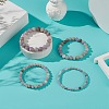 4Pcs 4 Size Natural Amethyst Round Beaded Stretch Bracelets Set BJEW-JB08992-2