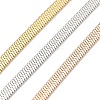 304 Stainless Steel Multi Layered Flat Snake Chain Necklaces NJEW-H043-14MC-2