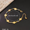 Vintage Beach Brass Coin Blue Evil Eye Link Chain Anklets for Women MD8802-5