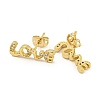 Brass Micro Pave Cubic Zirconia Ear Studs EJEW-P261-27C-G-2