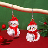 Fashionable Christmas Snowman Glass Dangle Earrings NF4496-1