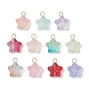 Star Gradient Color Baking Paint Transparent Glass Pendants PALLOY-JF03263-01-1