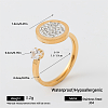 304 Stainless Steel Rhinestone Cuff Rings for Couple CR2067-15-1