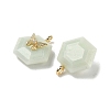 Natural Flower Amazonite Faceted Pendants G-P585-01G-05-2