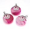 Natural Banded Agate Pendants KK-F751-D17-1