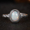 Oval Natural Opal Finger Rings WG5875E-02-1