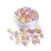 5 Colors Spray Painted & Baking Painted Crackle Glass Beads CCG-X0010-02-8mm-1