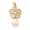 Rack Plating Brass Micro Pave Cubic Zirconia Pendant ZIRC-C002-03G-1
