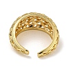 Grid Hollow Brass Open Cuff Rings for Women RJEW-Z050-11G-3