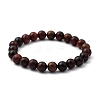 Unisex Natural Wood Beaded Stretch Bracelets BJEW-JB05463-04-1