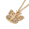 Initial Letter with Butterfly Pendant Necklace LS-NJEW-C026-01G-T-1