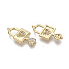 Brass Micro Pave Clear Cubic Zirconia Links X-ZIRC-S067-051-NF-1