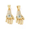 Brass Micro Pave Cubic Zirconia Pendants LS-ZIRC-P106-05G-2