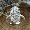 Retro Brass & Cubic Zirconia Finger Rings FS-WGF6FC6-01-2