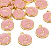 Golden Plated Alloy Enamel Charms ENAM-S118-07J-4