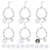 CHGCRAFT 6Pcs 304 Stainless Steel Flat Round Sublimation Blank Tag Charm Bracelets with Glass Pearl Beaded BJEW-CA0001-06-1