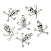 Antique Silver Tibetan Style Pirate Style Skull Pendant X-LF10441Y-2