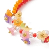 Opaque Solid Color Glass & Acrylic Multi-strand Bracelets BJEW-JB12973-3