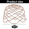 1Pc Rhinestone Mesh Headpiece Cap AJEW-HY0002-55G-3