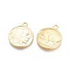 Tibetan Style Alloy Coin Pendants TIBEP-GC001-G-RS-1