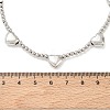 Brass Round Heart Beaded Necklaces NJEW-Z120-01P-5