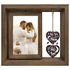 Valentine's Day Double Sided Wooden Rotating Photo Frames with DIY Word Heart Charm DJEW-WH0076-001-1