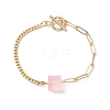 Electroplated Hexagon Prism Natural Quartz Link Bracelets BJEW-JB10753-04-1