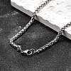 Tarnish Resistant Trendy Men's 201 Stainless Steel Wheat Chain Necklaces NJEW-L043A-45P-1