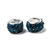 Polymer Clay Rhinestone European Large Hole Beads with Silver Color Plated Brass Cores FPDL-R002-04-2