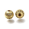 Brass Micro Pave Clear Cubic Zirconia Beads ZIRC-I070-038G-1