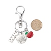Red Apple Ruler Alloy Charm Keychain KEYC-TA00003-2