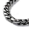 Ion Plating(IP) 304 Stainless Steel Cuban Link Chain Necklace NJEW-P288-01A-AS-3