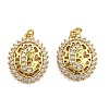 Brass Micro Pave Clear Cubic Zirconia Pendants ZIRC-J025-21G-1